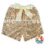 Wholesale Boutique Kids Girl Clothes Orange Sequin Cotton Ribbon Bow Sequin Shorts Baby Summer Shorts thumbnail-5