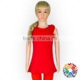 Wholesale Baby Girls Tank Top Plain Flower Clothes Red And Coral Singlet Clothes