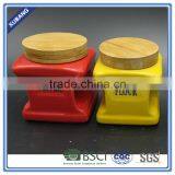 Ceramic Storage Jars Ceramic Canister With Bamboo Lid thumbnail-1