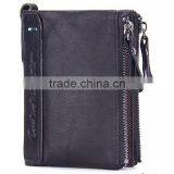 Manufacture Custom Logo Leather Brown Men Formal Wallet and Coin Pocket thumbnail-2