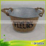 Reasonable Price Classic Barrel Shape Metal Flower Pot Hanging on the Wall thumbnail-5