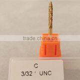 Golden Carbide Burr for Nail Total Length 38MM Head Diameter 2MM Nail Drill Small Flame thumbnail-2