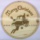 Reindeer Wooden Coaster, laser Engraved
