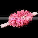 Hot Cutting Fabric Flower Headband With Pearl Center for Kids Hair Accessories thumbnail-2