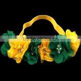 Handmade Chiffon Flower Headband With Pearl Beads Center for Kids Hair Accessories for Baby Girl thumbnail-4