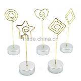 5 Different Shapes of Golden Memo Clips With Silver Resinic Base for Tabletop Use