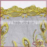 Golden Flower With Beads Embroidery Lace Fabric for Dress/tunic/wedding Dress thumbnail-1