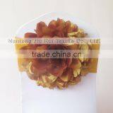 Taffeta Big White Flower Chair Sash For Wedding Luxurious Style High Spandex Double Lycra Bands For Party/Banquet thumbnail-6