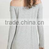 2016 Off Shoulder Slash Neck Long Sleeve Knee Length Women Casual Sexy Dress thumbnail-2