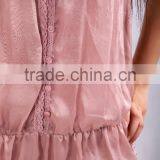 New Fashion Women V -neck Pleated 100% Silk Dress for Autumn 2015 thumbnail-4