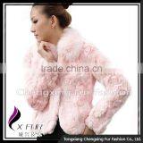 CX-G-A-70 Rex Rabbit Fur With Fox Fur Collar Women Coat Wear thumbnail-6