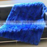 CX-D-11G Home Decor Fashion Pink Real Rabbit Fur Throw Blanket thumbnail-2