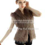 CX-G-B-21B New Fashion Real Knitted Women Rabbit Fur Italian Fur Vest thumbnail-3