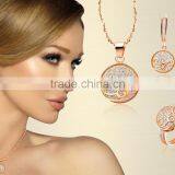 Rose Gold Round Designer With CZ Studded Pendantset thumbnail-6