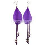 Funky Feather Earrings,jewelry Feather Charm Pendant Earrings,long Feather Accessories Earrings thumbnail-3