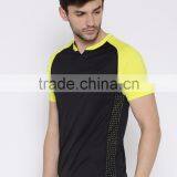 Men Black Solid Round Neck T-Shirt Solid Tee With Custom Printed Detail Summer Quick Dry Sport Tee thumbnail-3