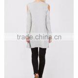 Cold Shoulder Draped Sexy Knitwear Custom Knitted Sweaters China Supplier thumbnail-4