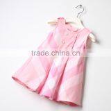 2017 pink color made summer baby princess dress