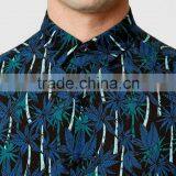 2016 Hawaiian Palm Print Short Sleeve Casual Shirt thumbnail-3