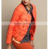2015 Garments Factory Ladies Fashion Short Down Jacket With Detachable Fur Collar thumbnail-3