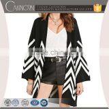 Custom Dolman Sleeves Chevron-patterned Front Open Womens Knitted Cardigan thumbnail-1