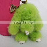 Myfur Customized Colorful Copenhagen Mink Fur Rabbit Car or Bag Charm Keychain thumbnail-4