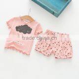 Summer Printing T-shrits and Shorts Girls Casual Kids Clothing Sets thumbnail-3