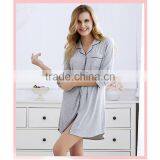 The Spring and Autumn Period and the Modal Seven Shirt Sleeve Pajamas Women Summer Thin Sexy Nightgown Loose Big Yards thumbnail-5
