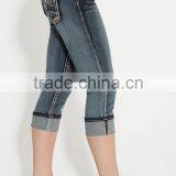 Medium Wash Capri With Back Flap Pockets #82396 thumbnail-2