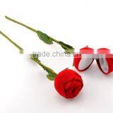 Wholesale Custom Red Rose Flower Velvet Rings Jewelry Display Box thumbnail-1