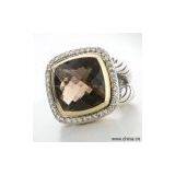 Sell D.Y. Sterling Silver Smoky Quartz Diamond Ring thumbnail-1