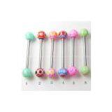 Surgical Steel,Arcylic Tongue Barbell Ring Jewelry thumbnail-2