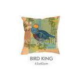 Square Embroidery Birds Applique Pillow Covers 18 X 18 For Chair Floor