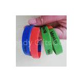 Customized Red Silicone Rubber wristbands for events , Standard Size 202*12*2mm