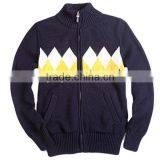 New Design School Uniform Logo Woodland Sweater Handmade Knit Wool Sweater Design for Kids Boy thumbnail-1