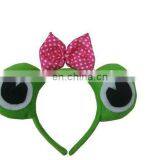 HB-53001 Plush Frog Head Band Princess For Kids