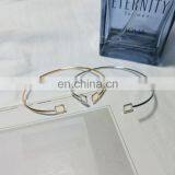 Hollow Triangle Square Geometric Opening Alloy Bangle Bracelet thumbnail-5