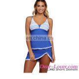 New arrival Women's Halter Blue Summer Fashion 2pcs Tankini Bathing Suit