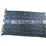 Black dye colors Hand Woven Block Print area rugs and carpet