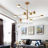 Nordic Design Led Gold Metal Acrylic 6 Heads Chandeliers Pendant Light for Home thumbnail-3