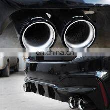 Dual Carbon Fiber Exhaust Tip #304 Stainless Steel Exhaust Pipe Muffler for BMW 5 Series G11 G10 thumbnail-3