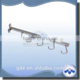 Metal chrome coat display hook for slotted channel
