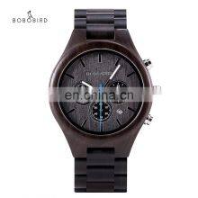 Multifunction BOBO BIRD Handmade Casual Chronograph Quartz Watch Custom Wood Watches