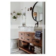 Double Modern Makeup Wooden Bathroom Vanity Cabinets With Mirror Lights thumbnail-4