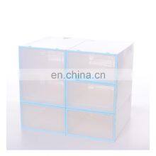 Clear Plastic Stackable Shoe Organizer Bins, Drawer Type Front Opening Shoe Holder Containers