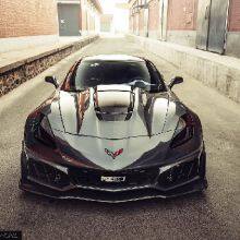 Chevrolet Corvette C 7stingray 2014 + Z06 Painted Carbon Fiber Bumper Extends Separator Front Lip thumbnail-3