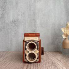 Wooden Retro Camera Pen Holder Music Box Handmade Wooden Ornaments Music Box thumbnail-2
