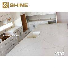 Horizon Kitchen Countertop Slab Artificial Calacatta White Silica Quartz Stone Quartz Slab Widely Used thumbnail-2