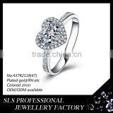 Hot Selling Design of Heart Shaped Wedding Decoration 925 Sterling Silver Rings thumbnail-5