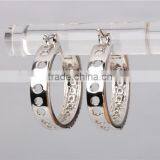 Wholesale Fashion 925 Sterling Silver Shine Plates With Zircon Hoop Earrings for Women thumbnail-3